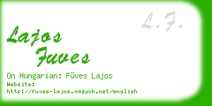 lajos fuves business card